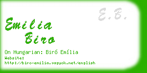 emilia biro business card