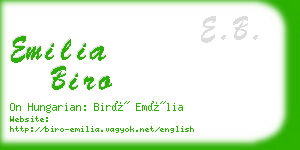 emilia biro business card